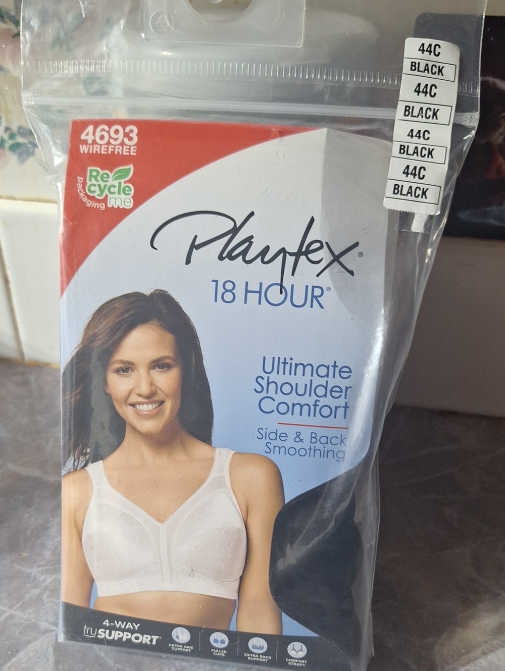 Playtex 18 Hour Ultimate Shoulder Comfort Bra - Black